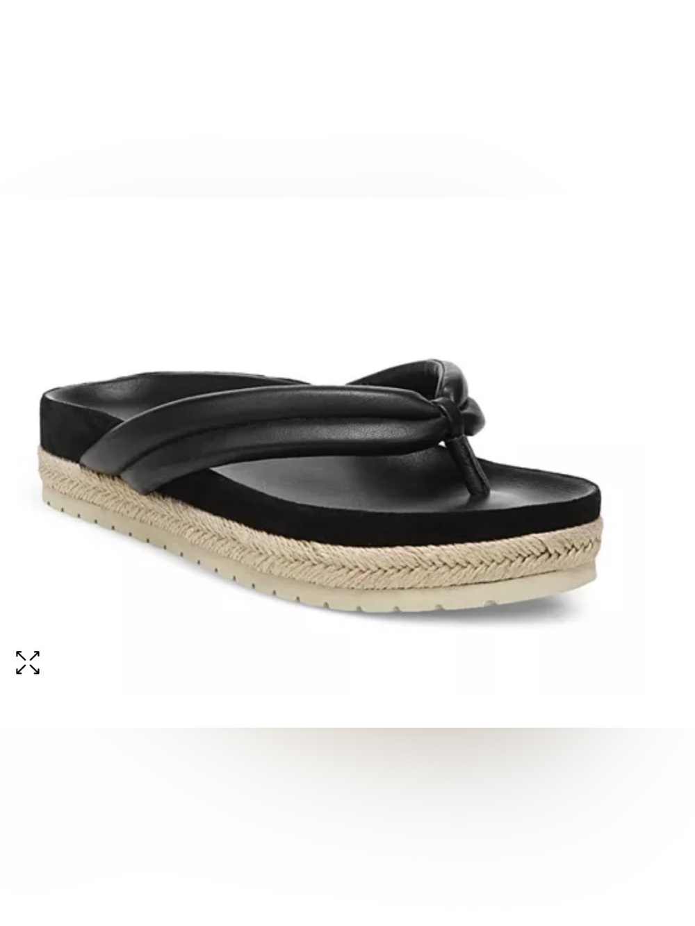 VINCE Forest Black Espadrille Thong Platform Sandals Sz 7.5